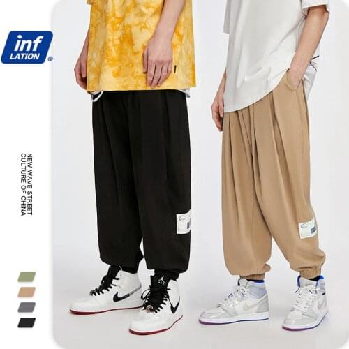 2021 Japanese mens casual pants Korean style trendy pants mens all-match loose elastic trousers