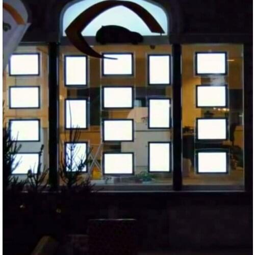A3 Vertical Acrylic Frame LED Window Display Light Pocket Real Estate Agent LED Window Display Frame