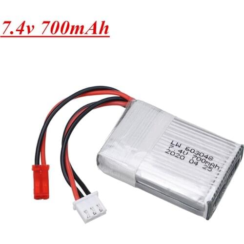 603048 Battery For MJXRC X600 F46 X601H JXD391V aircraft 7.4V 700mAh 2S Lipo battery JST plug 1pcs