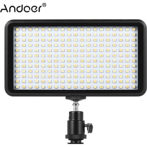 Andoer Ultra-thin 3200K/6000K Panel Studio Video Photography LED Light Lamp 228pcs Beads for Canon Nikon DSLR Cam DV Camcorder