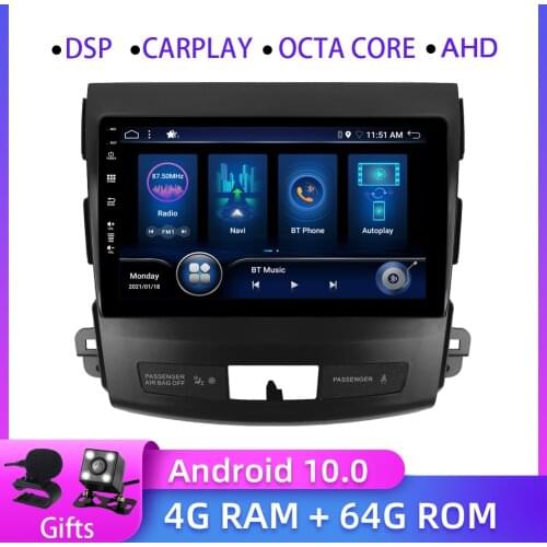 Bosion 4GB+64GB Android 10 For Mitsubishi Outlander 2 For Citroen C-Crosser For Peugeot 4007 Car Radio Multimedia Video Player