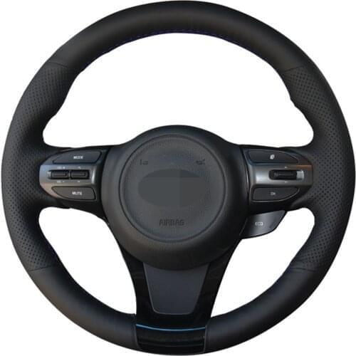 Car Steering Wheel Cover Hand-stitched Soft Black Artificial Leather For Kia K5 Optima 2014 2015