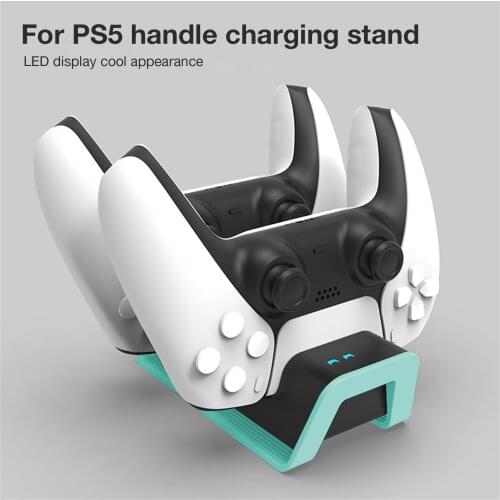 Colorful Dual Controller Charger For DualSense Gamepad LED Indicator USB Type C Chariging Adapter For PlayStation 5 Controllers