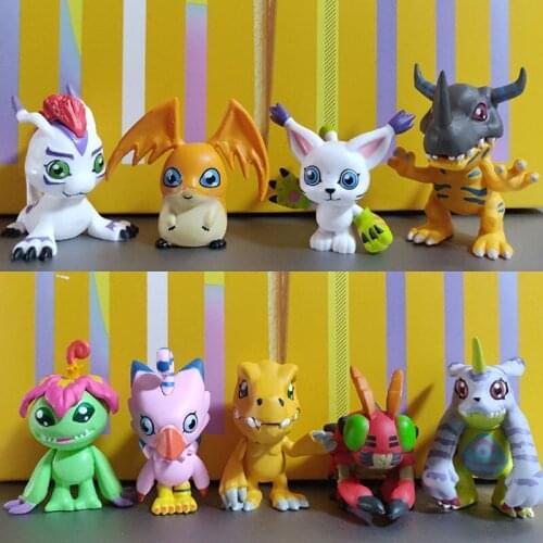 Digimon Adventure Action Figure Model Doll Agumon Gabumon Palmon Gomamon Patamon Tailmon Figures Decoration Toys Dolls 9pcs/set