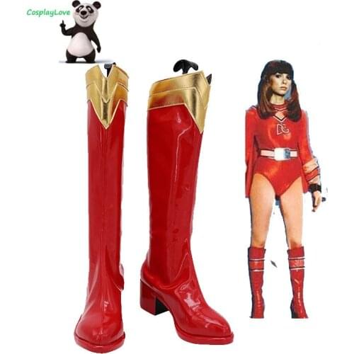 Electra Woman And Dyna Girl Cosplay Shoes Long Boots Leather Custom Made CosplayLove For Girl Woman