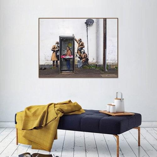 Graffit Irony Monitor People Posters And Prints Wall Pictures For Living Room Wall Art Decoration Canvas Painting