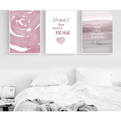 Home Decor Painting Sweet Love Beautiful Flowers Space Wall Art Nordic Style Canvas Prints Poster Modern Picture For Living Room