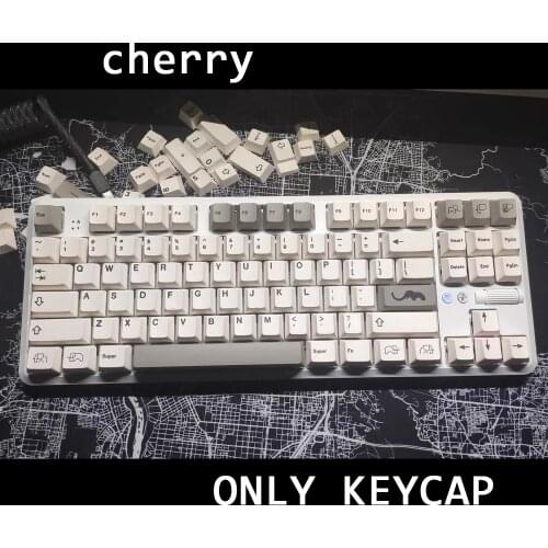 PBT Keycap 126 Keys Cherry Profile Sublimation Personalise White gray Keycaps For Cherry MX Switch Mechanical Keyboards