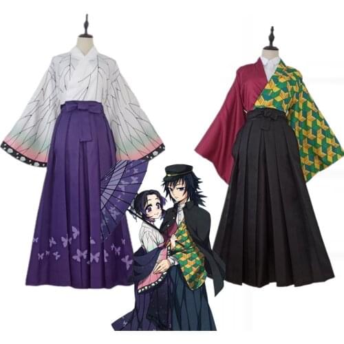 Anime Demon Slayer Kimetsu No Yaiba Cosplay Costumes Women Tomioka Giyuu Kochou Shinobu Cosplay Kimono Costumes For Men party