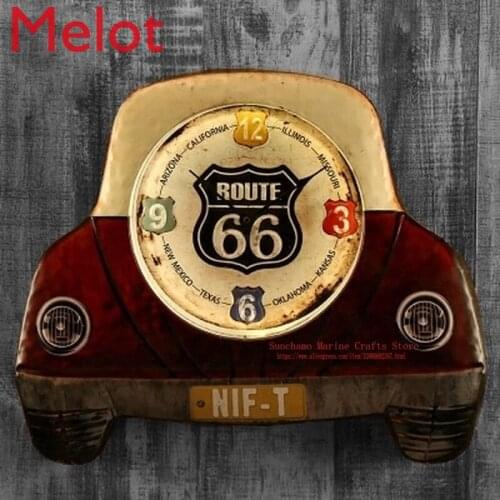 Creative Retro Wall Led Light Clock Living Room Bedroom Wall Decoration Mute Car Led Light Clocks Nostalgic Wall-mounted Clocks