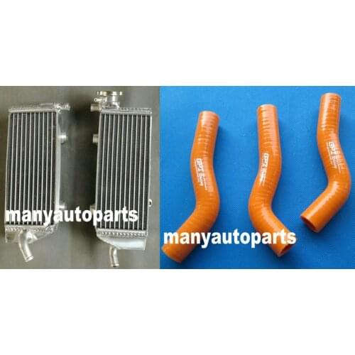 L&R Aluminum radiator&orange Hose for KTM 250SXF 250SX-F 2007 2008 2009 2010 2011 07 08 09 10 11