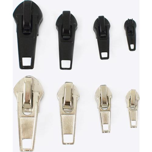 Meetee 10/20pcs 3# 5# 8# 10# Zipper Sliders for Nylon Zips Trousers Auto Lock Zippers Pull Replace Service Automatic Zip Head