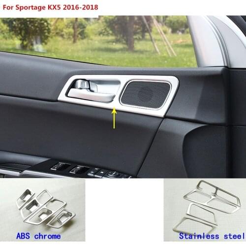 Car body stick trim stainless steel/ABS Chrome door inner built handle bowl frame lamp 4pcs for Kia Sportage KX5 2016 2017 2018