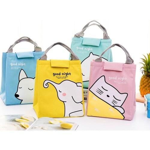 New waterproof portable lunch bag lunch bag cartoon large insulation bag creative cute Oxford cloth portable ice bag storage bag