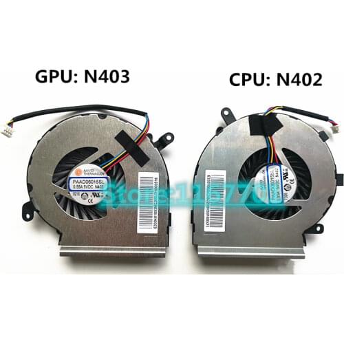 New Original Laptop/Notebook CPU/GPU Cooling Fan For MSI GE62VR GL62M GP62MVR GL72MVR GE62MVR GP72VR PE62 PAAD06015SL-N402 N403
