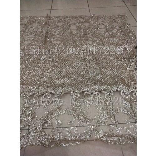 Particular glued glitter lace fabric for wedding dress JRB-9409 African tulle net lace fabric