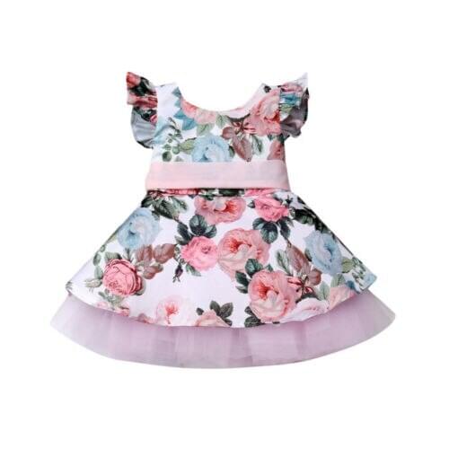 Girl Dress Newborn Toddler Kid Girls Princess Lace Floral Tutu Dress Sleeveless Sundress