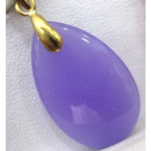 New 2 colors charm green/purple oval Natural Stone bead GP pendant necklace free chain