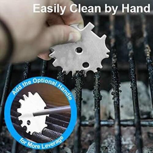 Portable Metal BBQ Grill Grate Cleaner Cleaning Barbecue Oven Scraper Scrubber Bottle Opener Tool