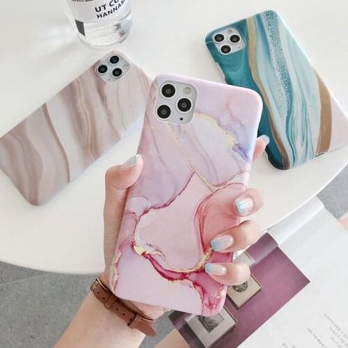 Marble Crack Matte Phone Cases for iPhone 12 11 Pro Max XS XR 7 8 Plus SE 2020 Soft IMD Ultra Thin Coque Shockproof Back Cover