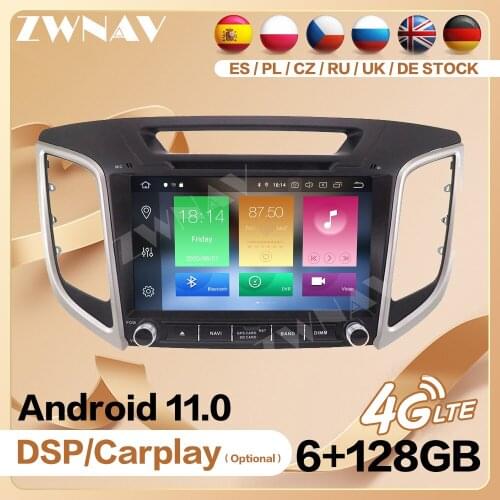 6+128G Carplay 2 Din Radio Receiver For Hyundai Creta IX25 2014 2015-2019 Android Player Video GPS Head Unit Auto Audio Stereo