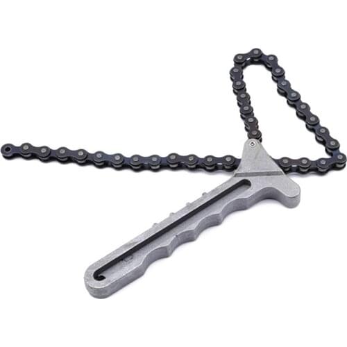 Adjustable Car Engine Oil Filter Chain Grip Wrench Spanner Remover Tools Plier
