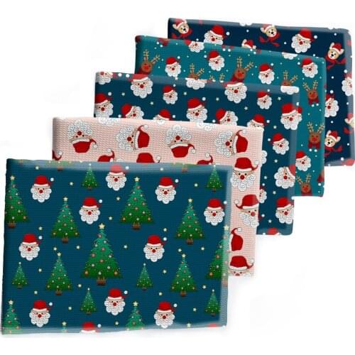 Christmas Pattern Snowflowers Printed Bullet Textured Liverpool Patchwork Tissue Kids home textile 50*145cm