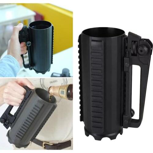 Aluminum Alloy Detachable Carry Battle Rail Mug Multifunctional Outdoor Hunting Sports Beer Cup with Rail Rear Sight Handle