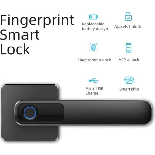 Fingerprint Smart Lock Security Electrics Door Lock Bluetooth Keyless Bedroom Wooden Door Lock APP Control Wifi Door Lock