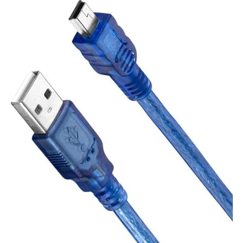 10pcs/lot Mini 5P USB Cable USB 2.0 Type A Male to Mini 5P Male Data USB2.0 Cable Dual Shielding( Foil+Braided) 30cm 50cm 1m 1.5