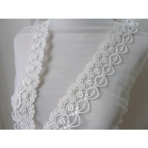 Embroidery Small Floral Scalloped Guipure Venice Lace Trim Hollowed Out Lace Ribbon Sewing In White Trimming Lace
