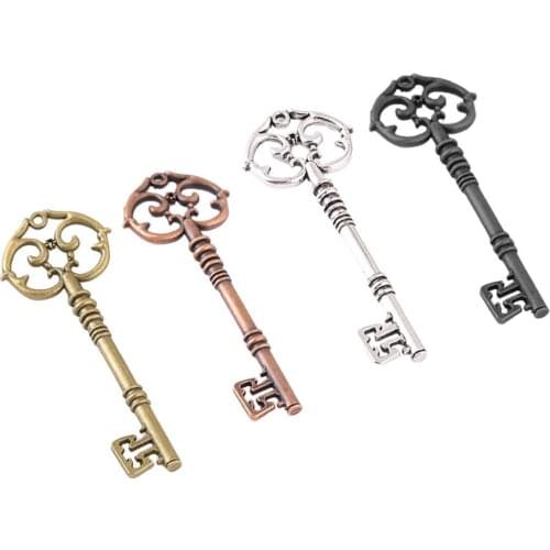 1PC Antique Bronze/Gold/Silver Color Key Charm Pendants Key Decoration For DIY Making Vintage Handmade Jewelry Charms C1E4