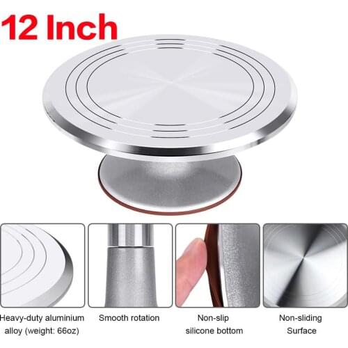 12" aluminum alloy flower mounting turntable cake turntable baking tools for cakes cooking cake stand kitchen