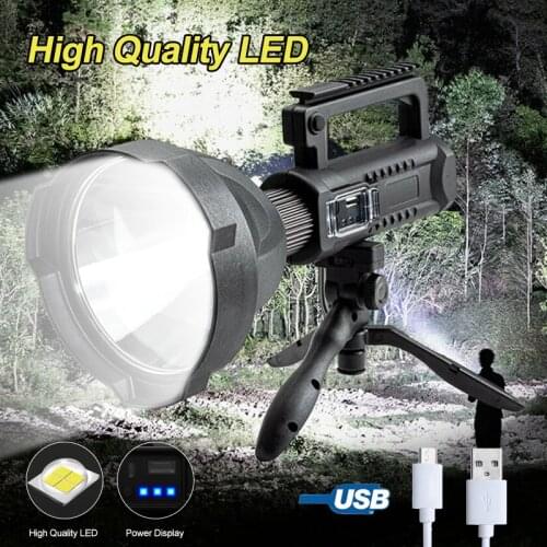 200000LM 25W XHP50 LED Flashlight 4 Light Modes USB Charge Power bank Waterproof IPX6 Lantern Emergency Work Light With bracket