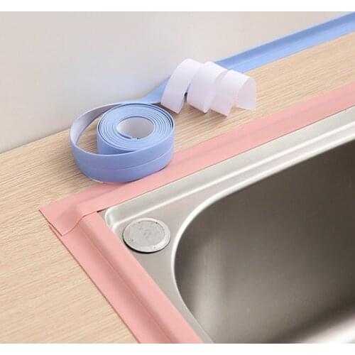 3.2M Long Colorful Waterproof Self-adhesive Tape Durable Anti-mold PVC Material Kitchen Sink Bathroom Toilet Wall Sealing Tape