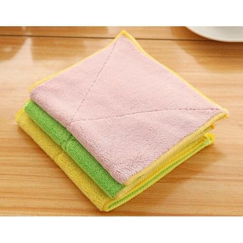 3pcs/lot New Fashion Kitchen Dishwashing Cloth Mixed Color Microfiber Car Cleaning Towel Kitchen Washing Polishing Cloth OK 0605