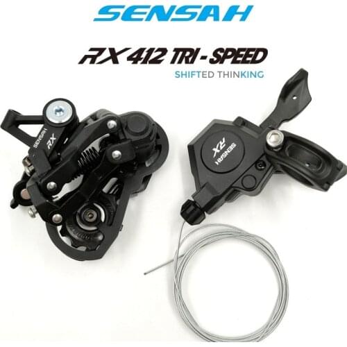 412 Folding Bike 3 Speed Shifter Derailleur Set Shift Lever & Rear Derailleur Folding Bicycle 3 Speed Freewheel Shifting