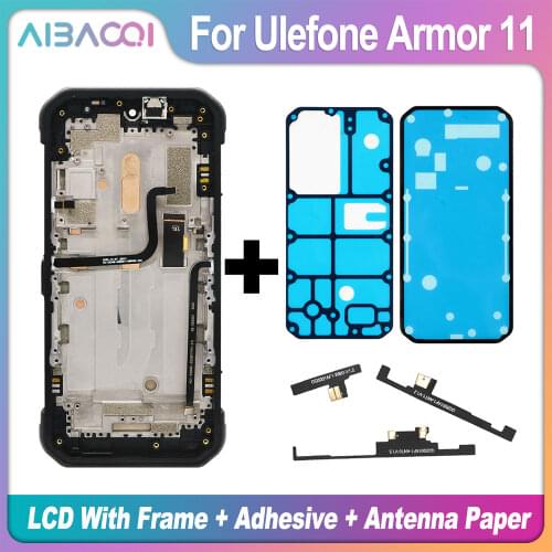 AiBaoQi Brand New 6.1 Inch Touch Screen+LCD Display+Frame Assembly Replacement For Ulefone Armor 11 Android 10 Phone