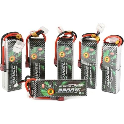 Gens Ace Lipo Battery 7.4V 11.1V 2200mAh Lipo 2S 3S 4S RC Quadcopter Deans Plug T Connector for Fixed Wing 450 Helicopter