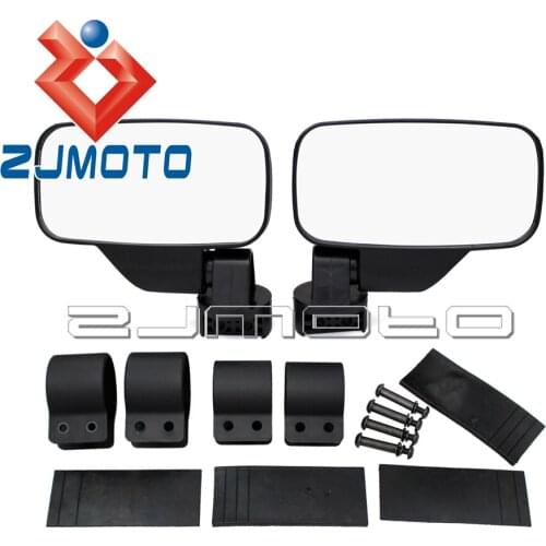 1 Pair Side Mirrors For Polaris Rangers 2009-2014 RZR UTV 1.75" & 2" Roller Bar Rear View Mirrors For Yamaha Rhino Bob Cat