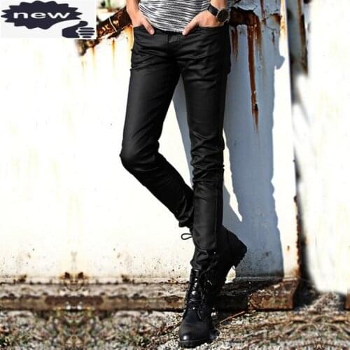 Fashion Men Printed Long Pencil Casual Motorcycle Biker Slim Fit Trousers Male Plus Size 40 Autumn Skinny Pants Streetwear