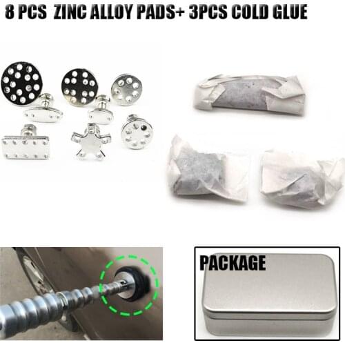 Car Body Paintless Bump Dent Repair Tool Zinc Alloy Glue Puller Tabs Pads + Cold Glue