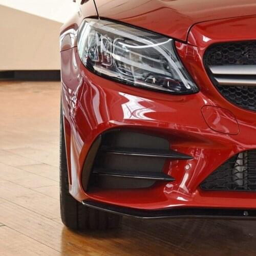 Black Front Bumper Grille Fog Light Trim Cover for Benz C Cl W205 S205