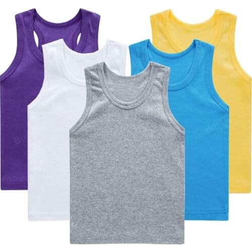Childrens top toddler boy tank tops kids undershirt boys girls camisole cotton soft singlet child teenager 2/5/6/8/10/13 year
