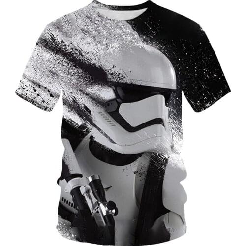 スターウォーズ Printed Harajuku Men’s T-shirt Fashion Casual Short Sleeve T-shirt Men’s and Women’s Streetwear