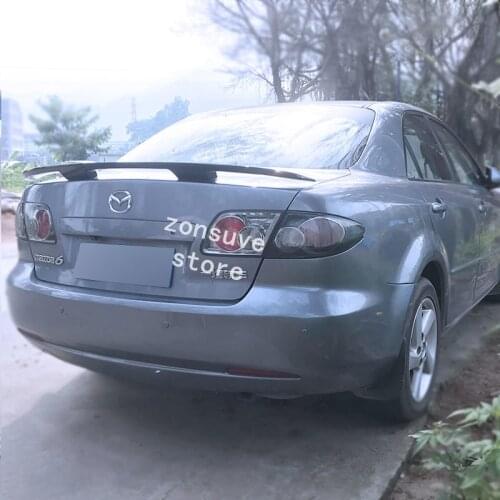 Use For Mazda 6 2005--2018 Year Spoiler ABS Plastic Carbon Fiber Look Rear Trunk Wing Car Body Kit Accessories