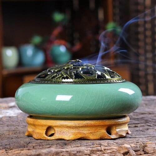 Ceramic incense burner, living room, bedroom, study, kitchen incense burner, handmade, multi-purpose, fresh air, remove odor c