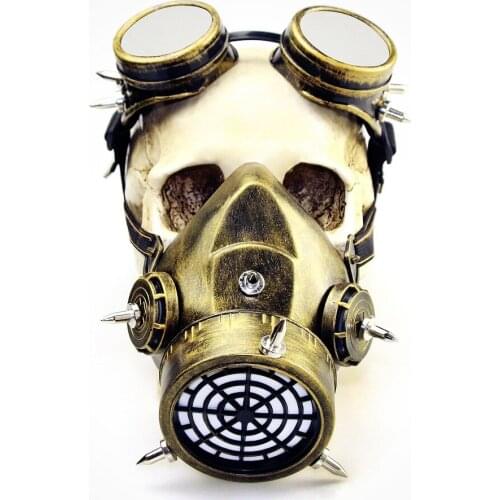 Three Colors Punk Style Gothic Rivet Mask Gold Men / Silver Women Carnival Steampunk Gas Mask Cosplay Christmas Festival