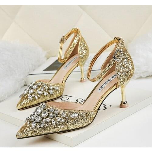 BIGTREE bling high heels Dance club shoes Women Sexy Glitter pump paillette Stiletto 2019 new Luxury party shoe wedding pumps