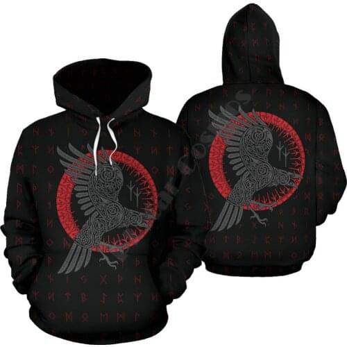 Viking Odins Raven Old Runes Hoodie 3D Printed Hoodies Fashion Pullover Men For Women Sweatshirts Sweater Cosplay Costumes